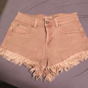 Pink jean shorts